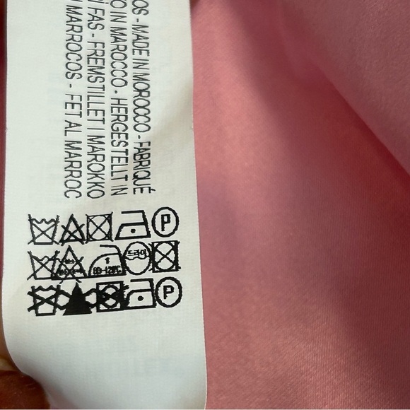 Zara light pink satin effect bandeau strapless crop top Sz L NWT - Picture 9 of 13